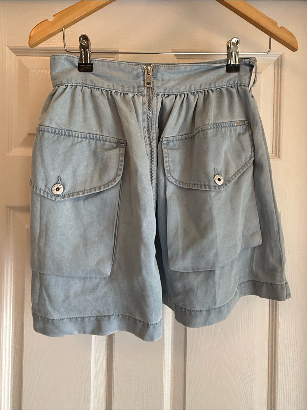 Diesel Denim Cargo Mini Skirt Womens Small Y2K Full Zip High Rise